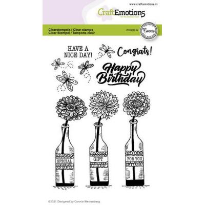 CraftEmotions Clear Stamps - Flaschen-Special Gift For You 